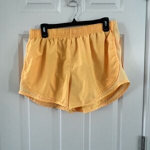 Nike Women's Bright Yellow Athletic Shorts with Built in Brief